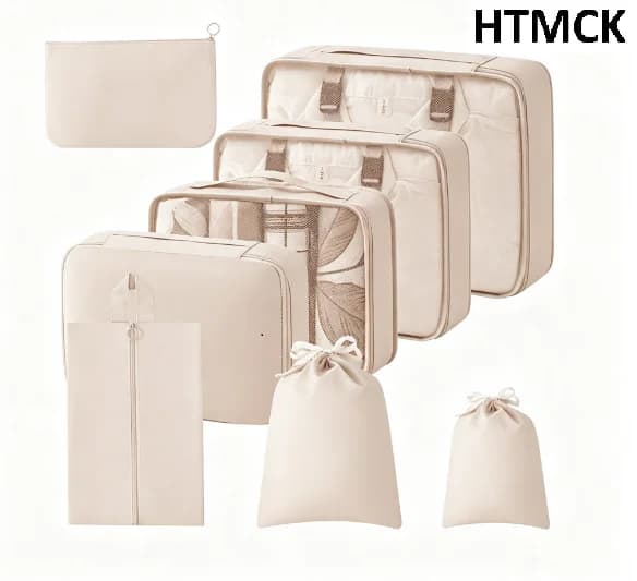 10/7 pieces set organizer travel bags packing cubes packing cases portable closet luggage bag for shoes fold