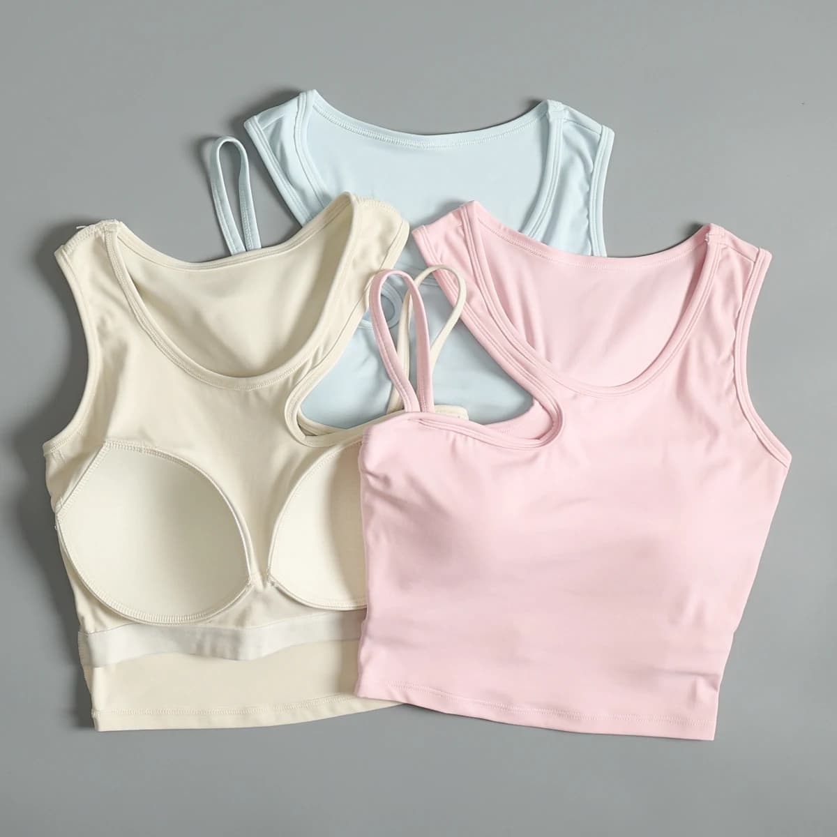 Intimo sportivo integrato per donna, reggiseno fitness estivo per esercizi di yoga, gilet da corsa antiurto di alto valore
