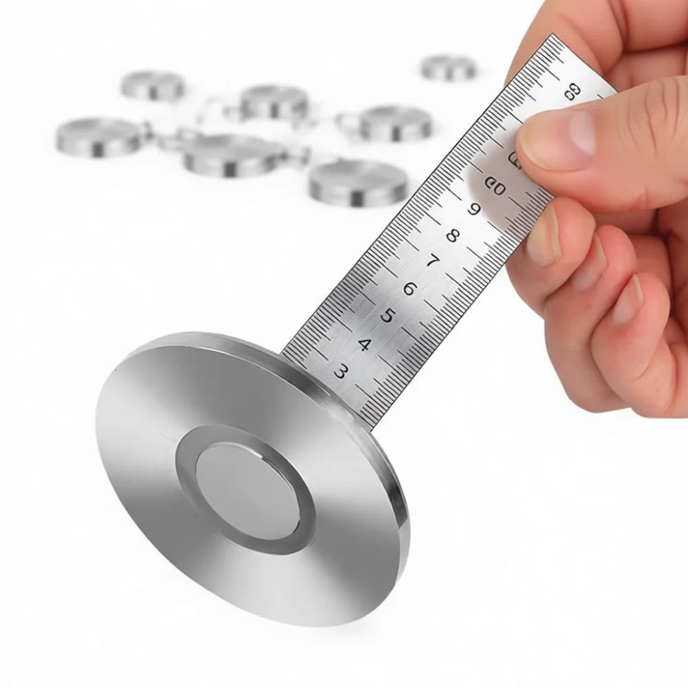 Stainless Steel Magnetic Height Gauge Tile Leveling Tool Accurate Measuring Ruler Flooring Masonry Construction Professional