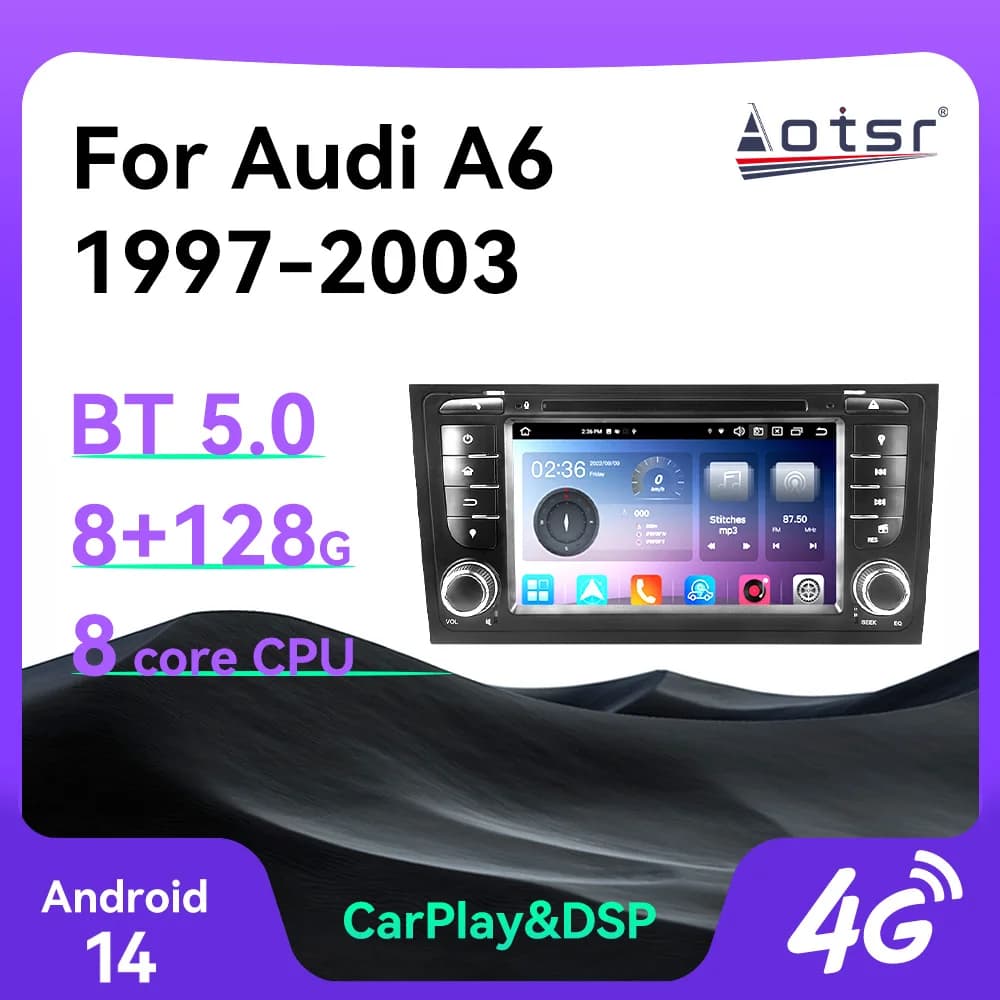 For Audi A6 1997 1998 1999 2000 2001 2002 2003 Car Radio Carplay Multimedia Vedio Player Auto GPS Navigation Stereo DVD HeadUnit