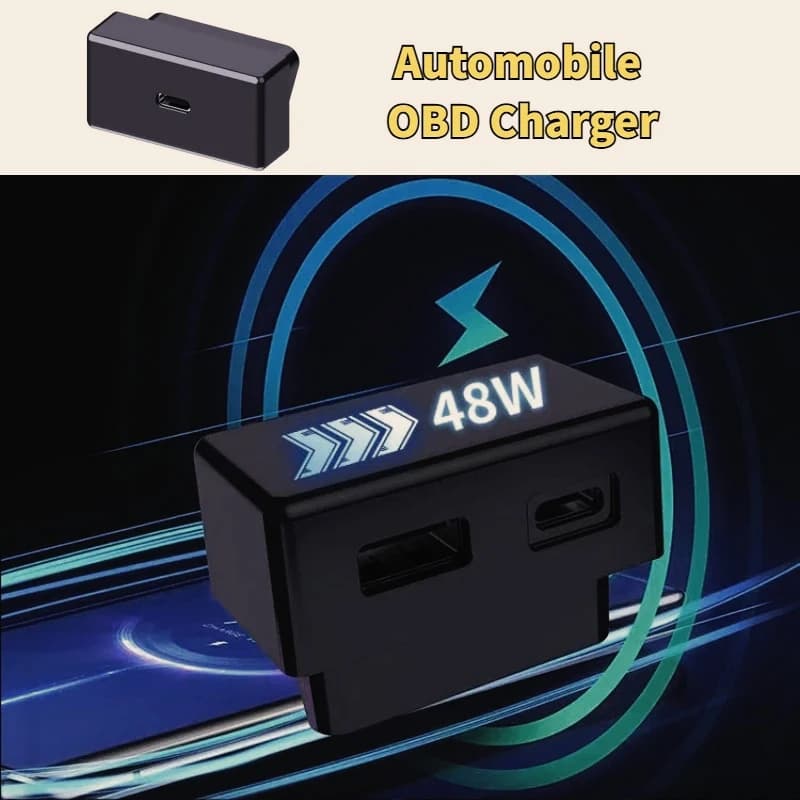 Per Tesla BMW, AUDI, Benz Caricatore OBD nascosto universale USB 18W Tipo-C PD30W OBC Docking Station Caricatore rapido Accessori auto
