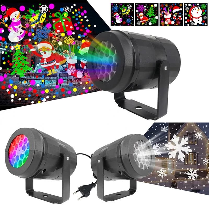 Luci da palcoscenico a LED Proiettore natalizio Lampada da proiezione a LED per vacanze all'aperto Decorazioni natalizie impermeabili Luci natalizie con fiocchi di neve