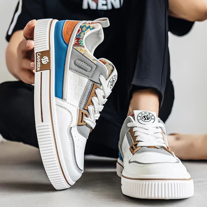 Nuove Sneakers Casual Alte alla Moda, Scarpe da Skateboard, Stivali per Studenti, Tendenza Unisex Resistente all'Usura, Bicolore per Coppie