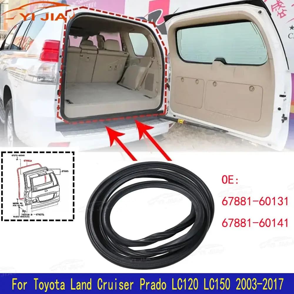 67881-60131 6788160131 Striscia di tenuta del bagagliaio posteriore per Land Cruiser Prado LC120 2002-2009 Striscia del portellone della porta dell'auto Guarnizione