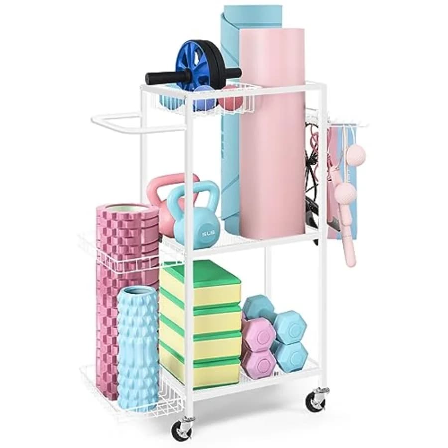 Yoga Mat holder - Metal Organizer for Yoga Mats, Foam Rollers, Fitness Equipment, Spare Parts for Training Tools