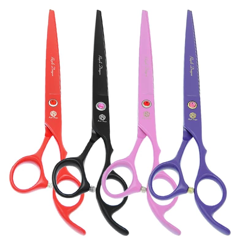 Forbici Professionali per Toelettatura Animali 7.0\" Purple Dragon, Forbici da Taglio per Cani, Cesoie per Rifilatura JP440C, Tosatrici per Sfoltire Cuccioli B0035B