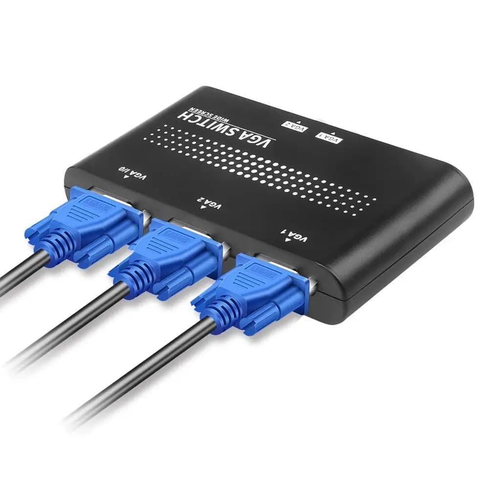 2 Ports Monitor Accessories for PC 1920x1440 VGA Switcher Video Switch Adapter VGA Splitter Converter Box