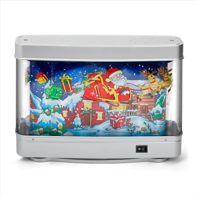 A08I Lampada da tavolo decorativa a tema natalizio per acquario con luce notturna a LED per acquario per casa, ufficio, camera da letto