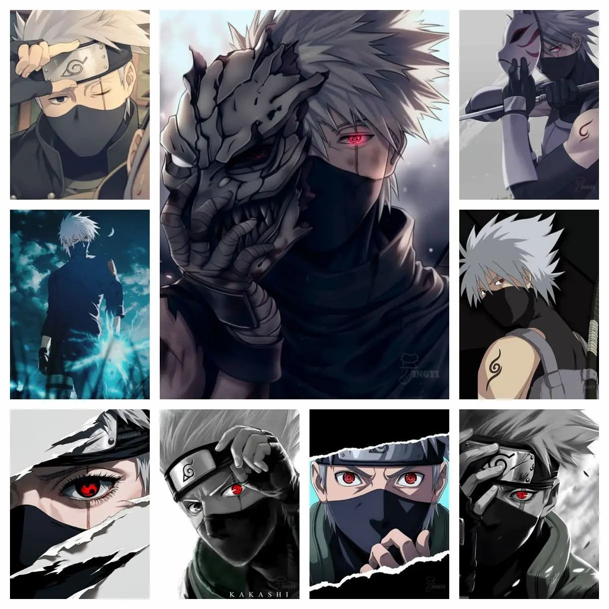 Naruto Kakashi Kakashi Kit di pittura diamante anime giapponese fai da te cartone animato punto croce ricamo mosaico decorazione della casa regalo per bambini