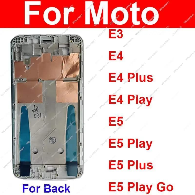 Telaio centrale per Motorola Moto E3 E4 Plus E5 Play E5 Plus E5 Play Go Alloggiamento centrale Lunetta Piastra Cover Custodia Parti di ricambio
