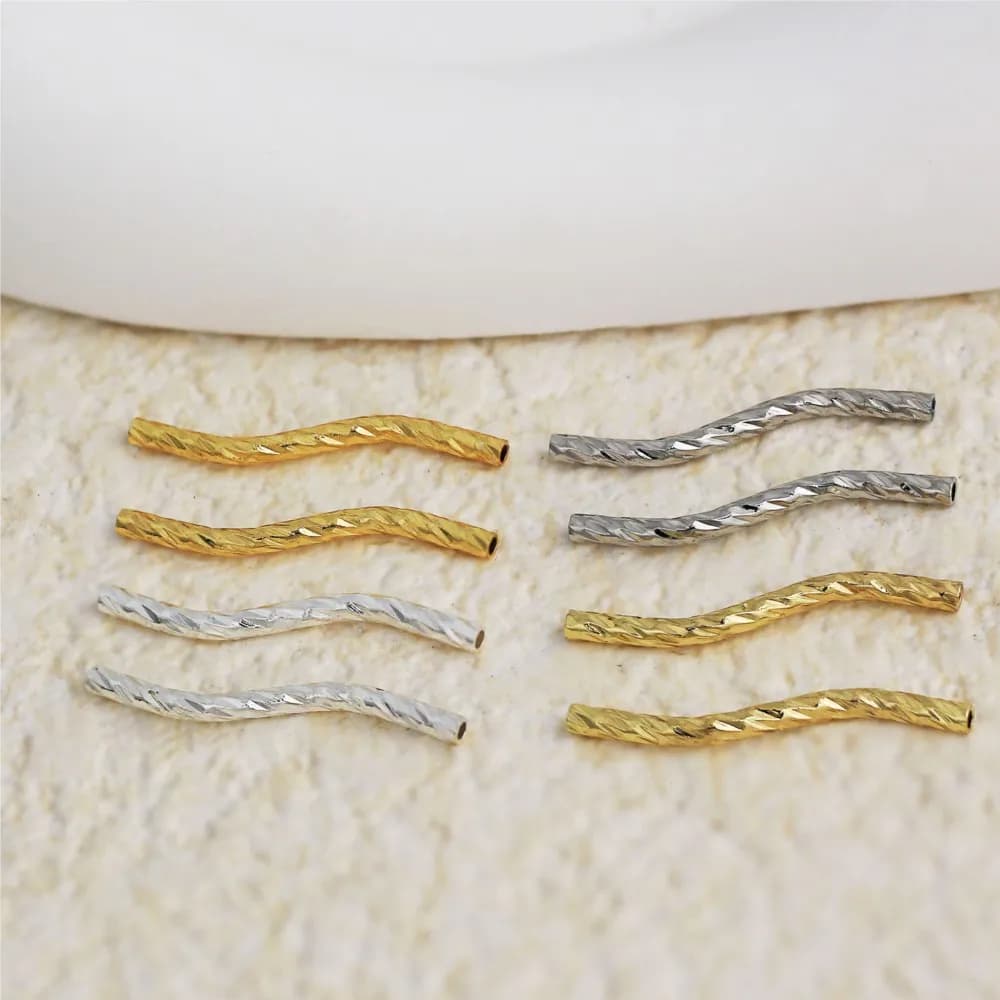 20 Pezzi Connettori a Forma di S in Ottone Placcato Oro 18K, Accessori per Creazione di Gioielli, Bracciali e Collane, Vendita all'Ingrosso