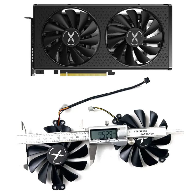 Ventola di Raffreddamento Silenziosa (Modalità Silenziosa) da 95mm 4pin FDC10U12S9-C per Ventole Video XFX Radeon RX 6600 XT 8GB Speedster SWFT 210 Core