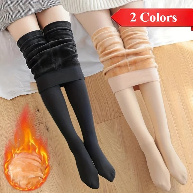 1/2 pezzi collant termico da donna pelle invernale calze effetto nero calzino termico da donna monostrato lanugine, design sottile