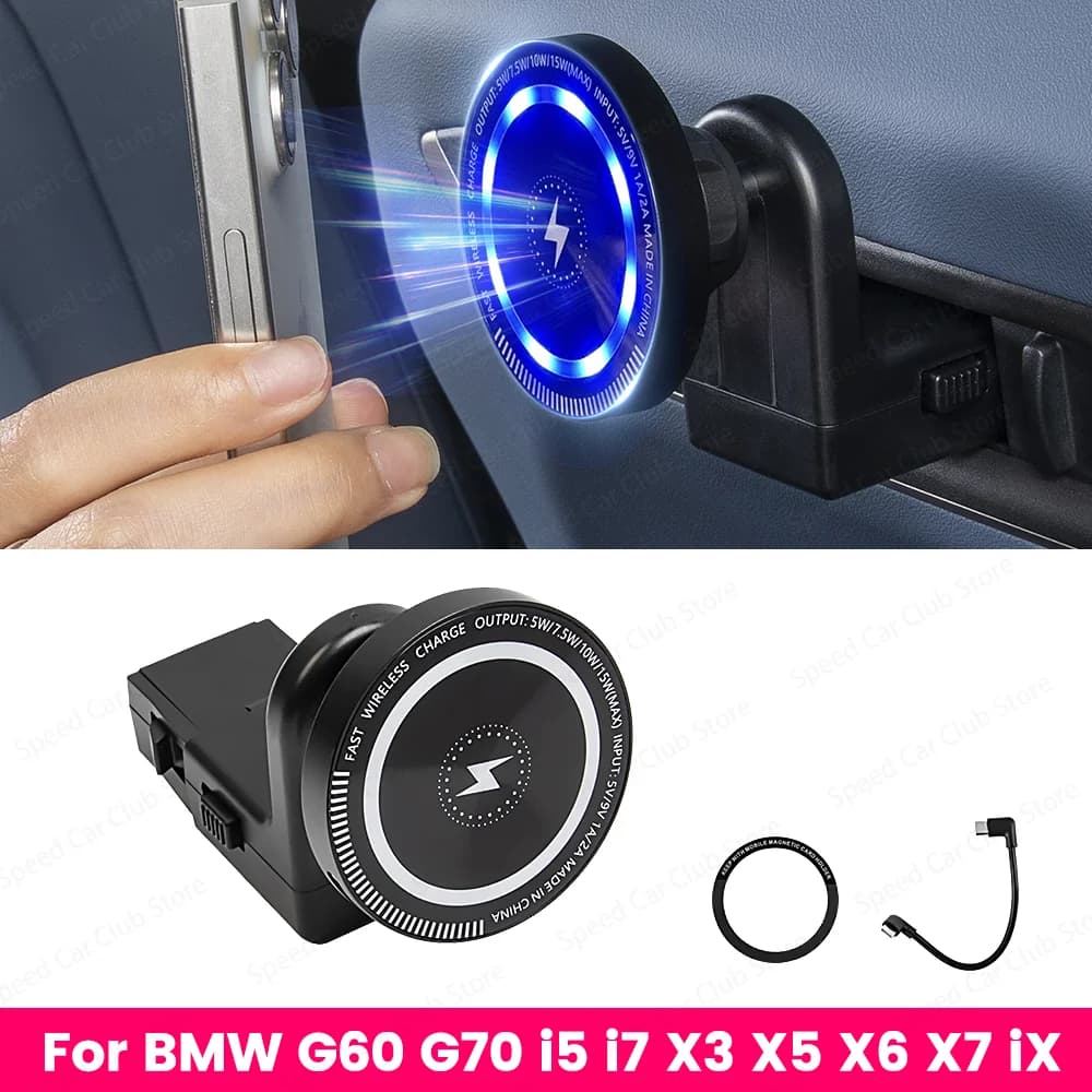 Magnetic Phone Holder for Recharge Cell Phone Holder for Back Seat BMW Compatible with X5 X6 X7 New Car Accessory 5 G60 series