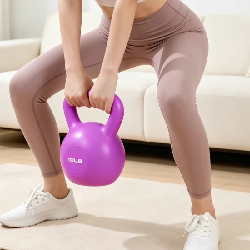 Non-Slip Kettlebell for Home Gym, Ergonomic Grip Weight for Glute Toning, Squat & Full Body Strength Training