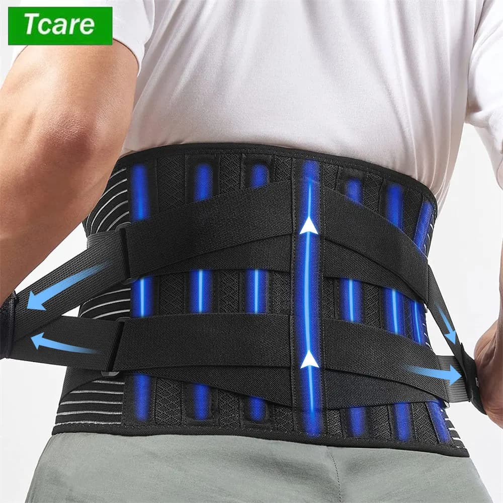 Tcare Cintura di sostegno lombare per la schiena Corsetto ortopedico Decompressione della colonna vertebrale Palestra Vita Trainer Fajas Brace Sollievo dal mal di schiena Assistenza sanitaria