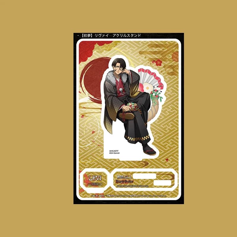 Attack on Titans Periferiche anime giapponesi Supporto in acrilico con sfondo Ornamenti da scrivania da collezione Regali di compleanno creativi