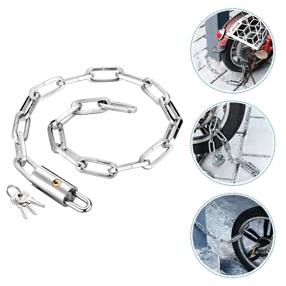 Bike Chain Lock with Two Keys Cut Proof Sturdy Chain Lock for Outdoor Use Portable Waterproof Anti Theft Cycling Bike Supply