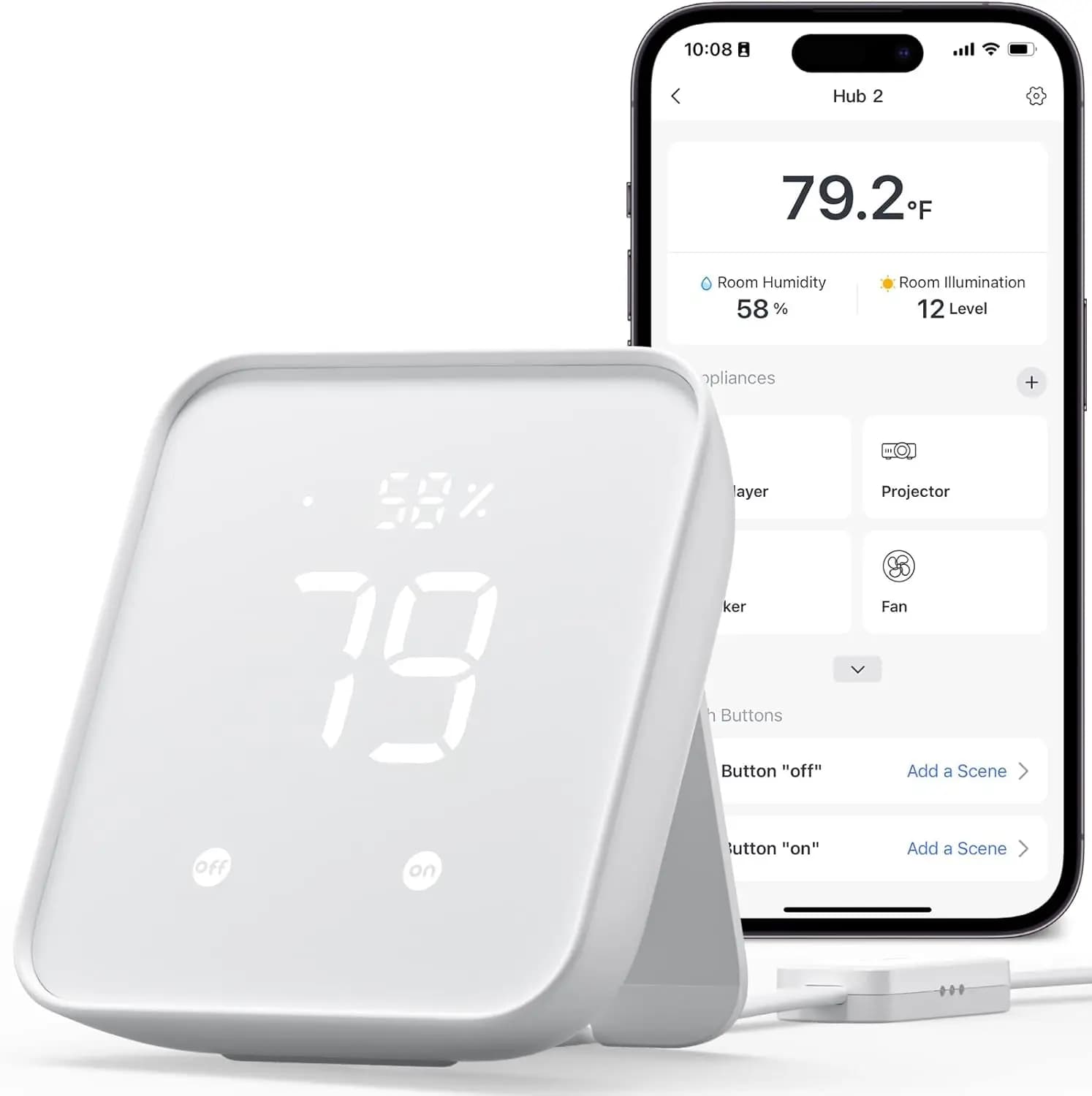 Termometro e Igrometro WiFi, Hub per Controllo Remoto IR, Hub per Casa Intelligente con Sensore di Luce, Compatibile con Alexa, Google Home e Apple Home