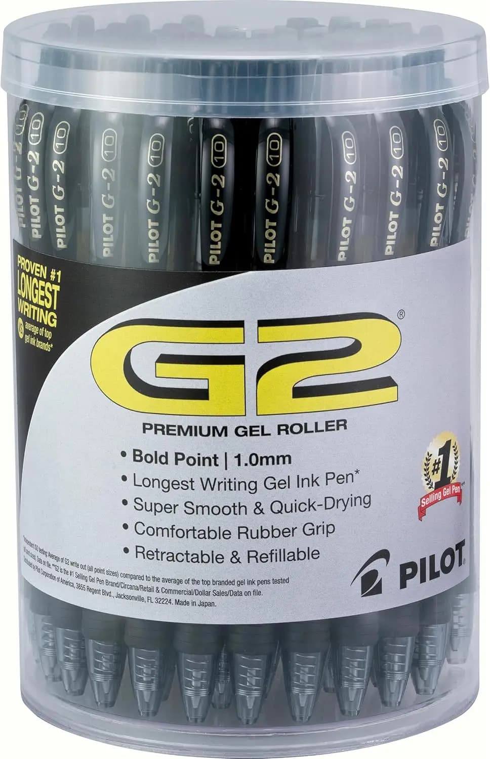 Penne Gel Premium, Nere, Punta da 1mm, Confezione da 48 - Scrittura Fluida per Ufficio e Scuola