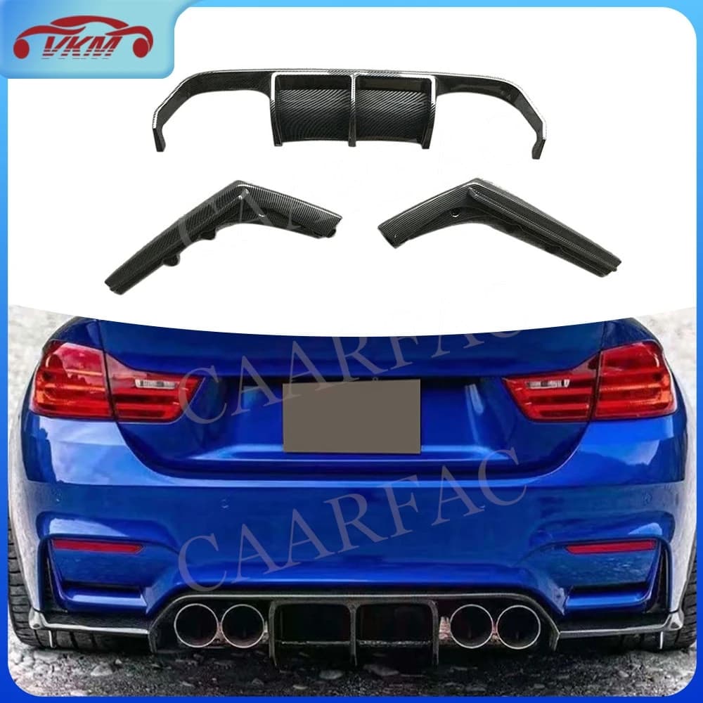 Set di 3 Spoiler Posteriori per Paraurti Auto, Diffusore per BMW Serie 3 4 F80 M3 F82 F83 M4 2014-2019, Kit Carrozzeria in ABS, Accessori Auto