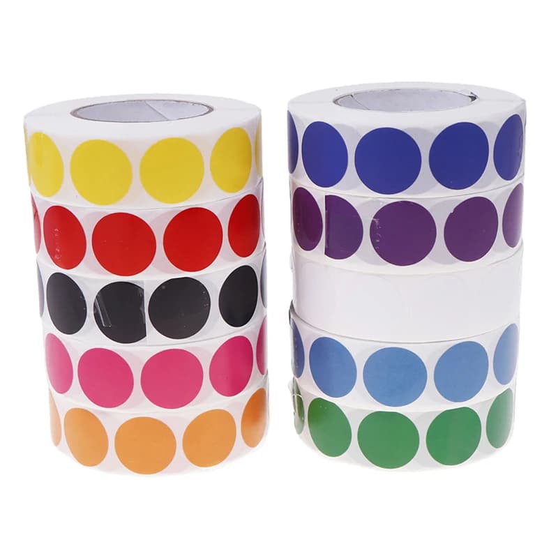1000Pcs/Roll 0.75In Round Color-Code Dot Labels Adhesive Shooting Sticker for Archery Bow Hunting Practice Training Targets