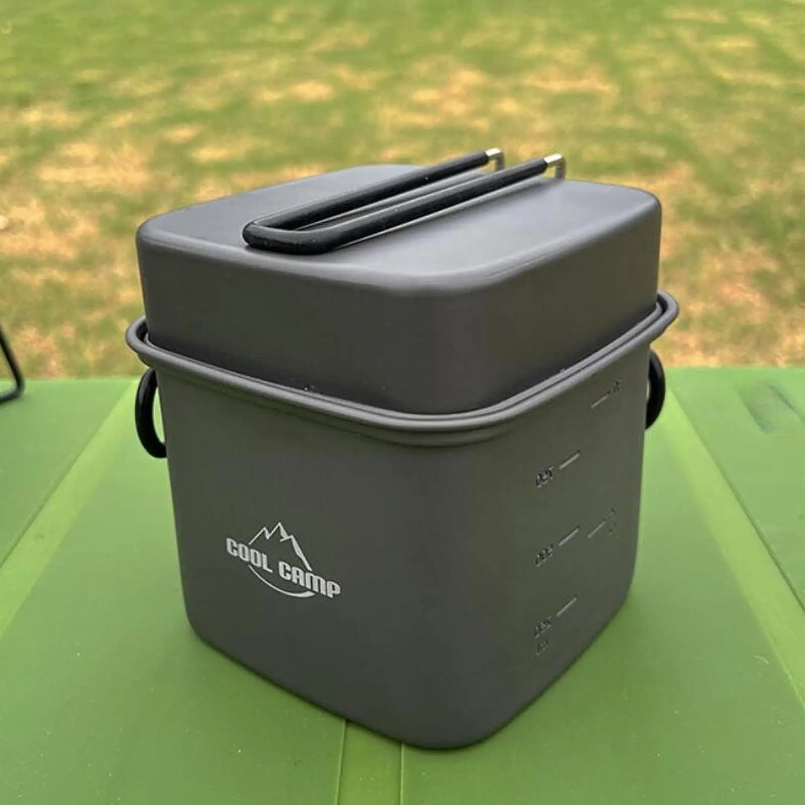 Set di Pentole da Campeggio, Padella da Viaggio Leggera, Utensili da Cucina Pratici per Escursioni e BBQ, Pentola e Padella Quadrate Antiaderenti