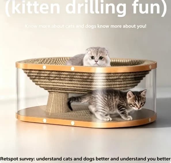 Cat scratching board multi-function channel integrated nest