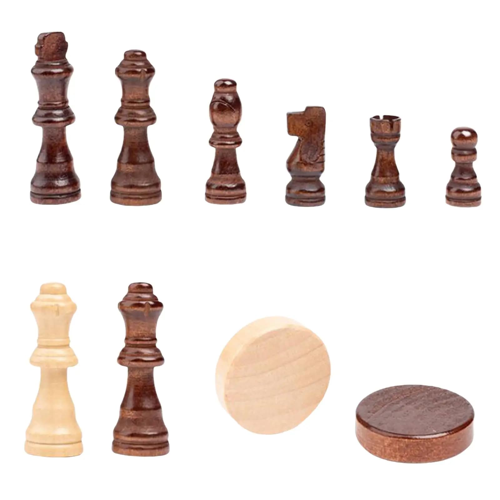 Set di scacchi in legno, giochi per famiglie, giocattoli educativi da 15 pollici, scacchiera pieghevole, giochi da tavolo da viaggio per principianti, adulti, studenti, adolescenti