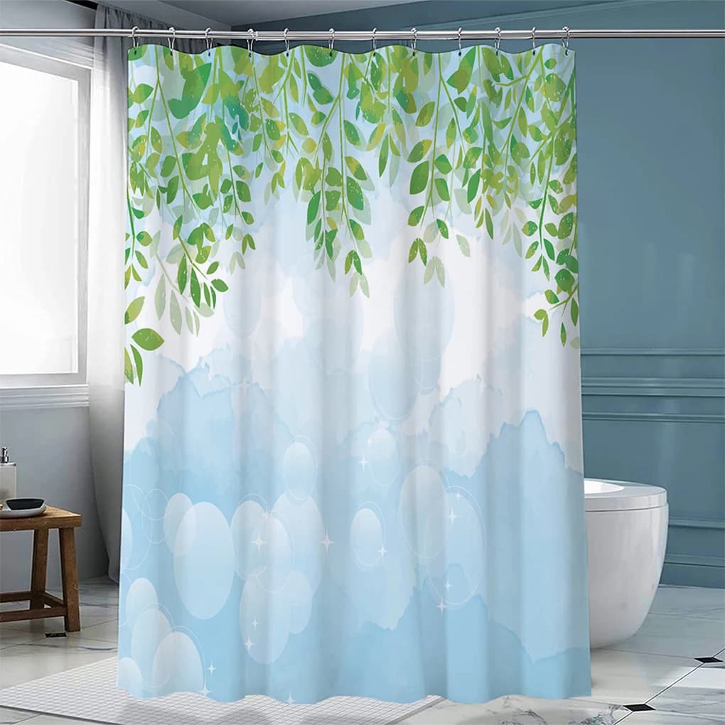 Tende da bagno bianche a prezzi accessibili, facili da pulire e installare, tenda da doccia in poliestere salvaspazio per il bagno YL347-7