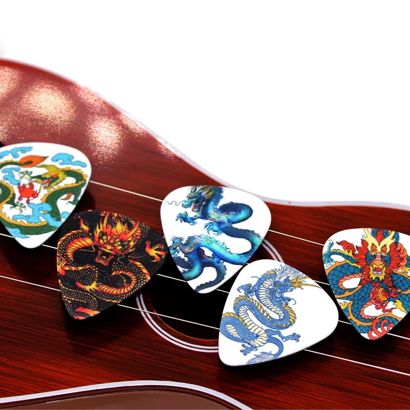 SOACH Fashion 10 Pz 0.46/0.71/1.0mm Spessore Plettri per Chitarra Drago Accessori per Chitarra Plettro per Chitarra per Ukulele Paddle per Chitarra