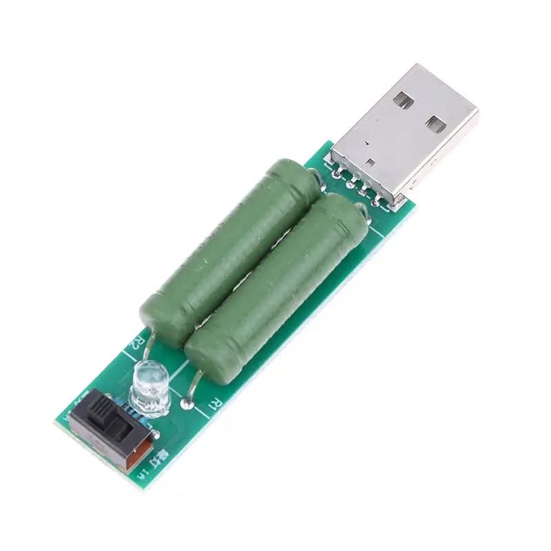 Tester di Carica USB, Mini Power Bank con Resistenza di Scarica e Interruttore, Modulo Tester di Resistenza 2A/1A, Misuratore Digitale di Corrente e Tensione