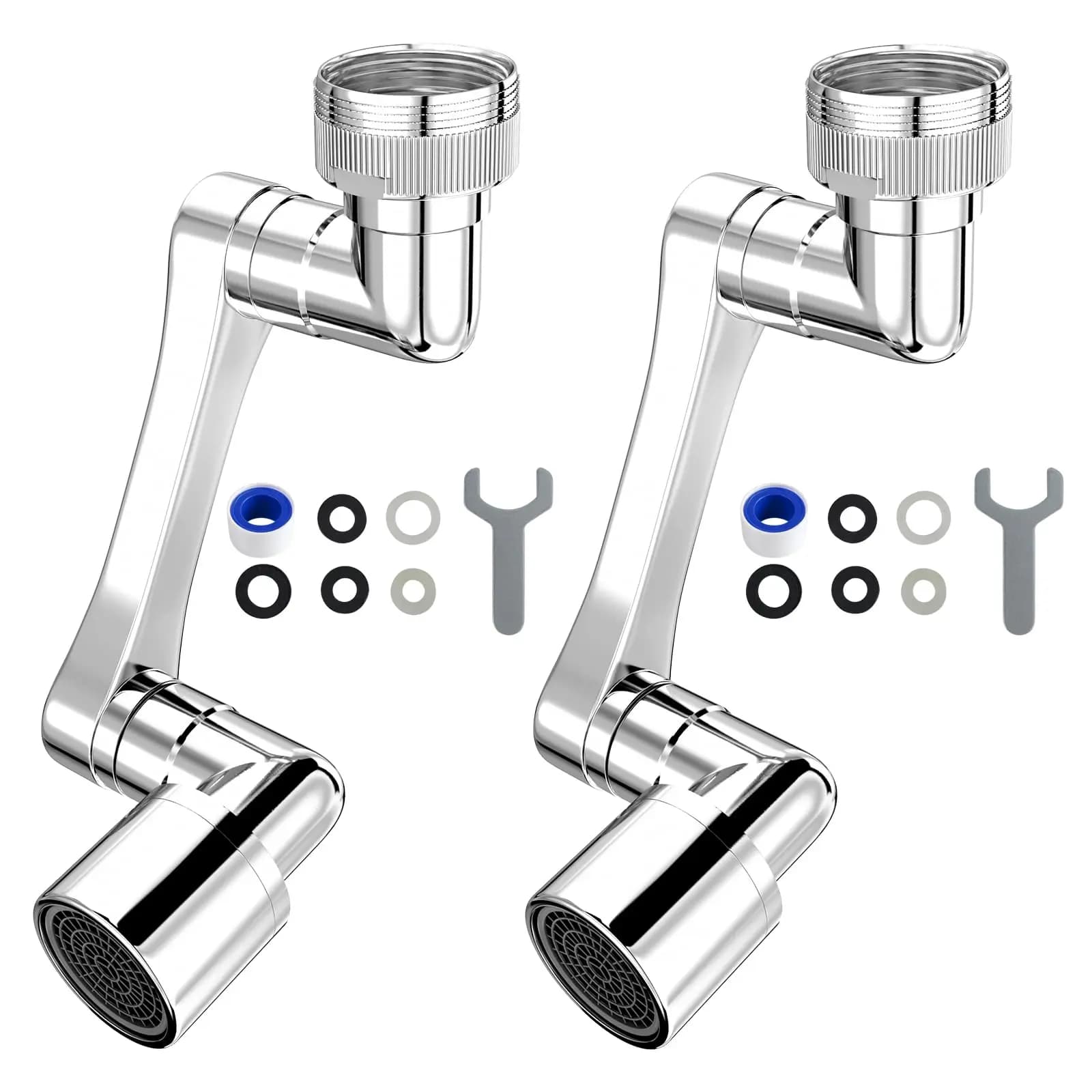 1080 ° Prolunga per rubinetto con rotazione universale Testa spruzzatore a doppia modalità Rubinetti per estensione braccio robot da cucina Rubinetto girevole per bagno