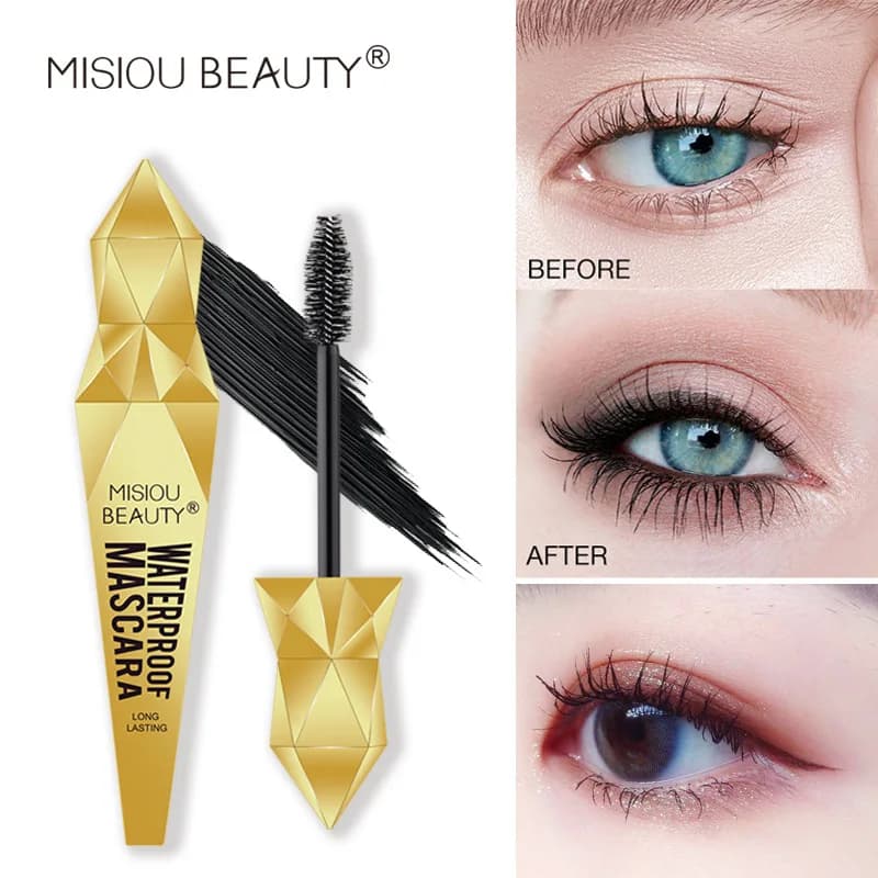 Misiou Beauty New Waterproof Mascara ciglia sottili ricci spesse Quick Dry Fashion Large Capacity Lasting 7D Black Mascara 12ml