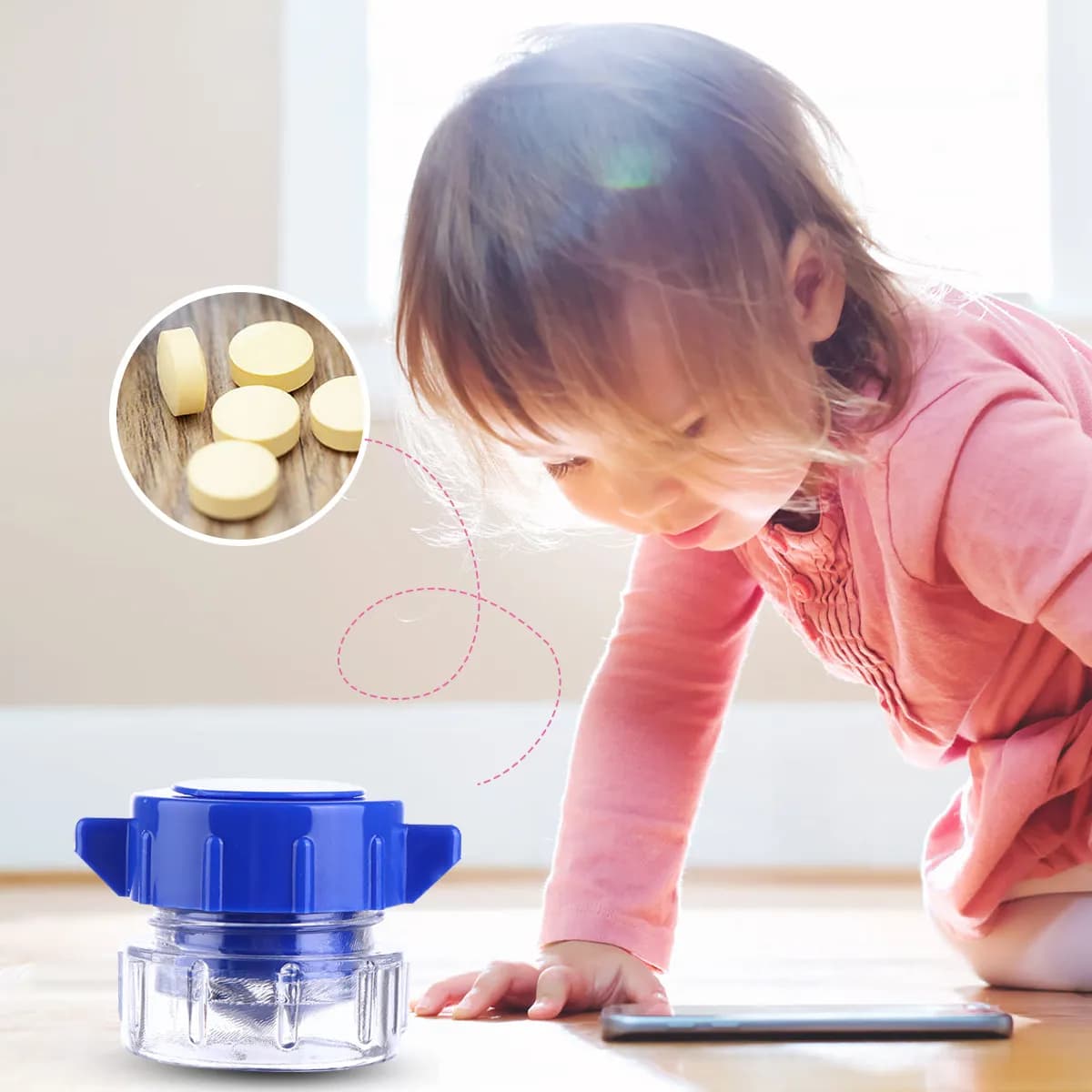 Portable Baby Pill Medicine Pulverizer Crusher Imported Materials Durable Easy Clean Storage Box Tablets Small