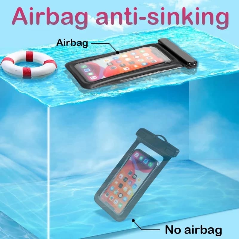 Air Bag Floating Water Proof Phone Sleeve Anti Drop Neck Hanging Pouch Universal Smartphone Holder Transparent Touch Screen