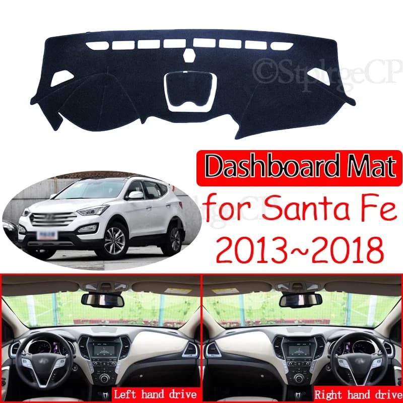 Anti-Slip Mat Dashboard Cover Pad Sunshade Dashmat Carpet Accessories for Hyundai Santa Fe 2013 2014 2015 2016 2017 2018 DM IX45