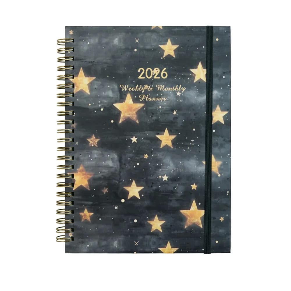 Inglese 2026 Pianificatore di pianificazione Blocco note 12 mesi di efficienza Agenda A5 Quaderno di pianificazione Blocco note per diario semplice resistente all'usura