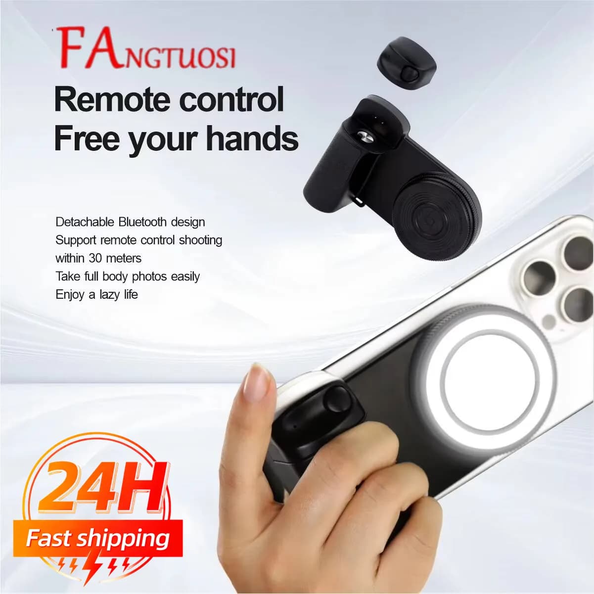 Impugnatura Bluetooth per Selfie e Stabilizzatore Fotografico MagSafe 2026 con Luce di Riempimento per Smartphone iPhone e Android