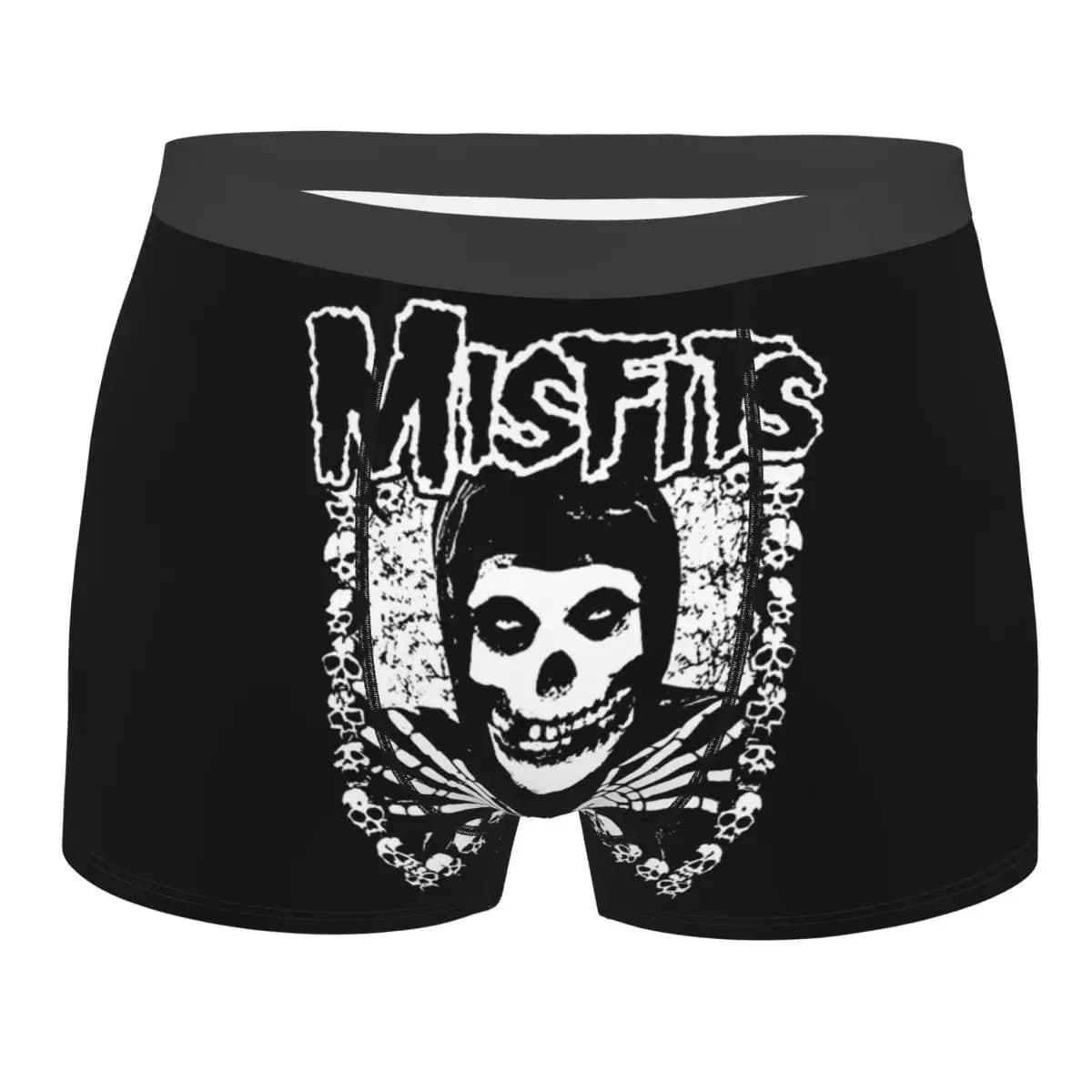 Punk Rock Band Misfits Boxer Shorts da uomo con stampa 3D, mutande elasticizzate da uomo