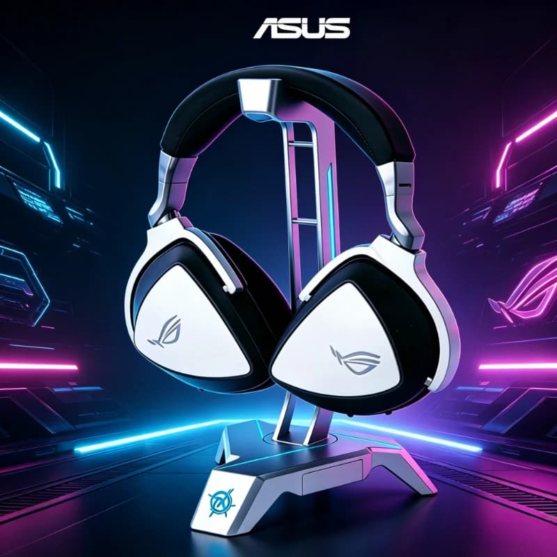 Supporto per Cuffie RGB Personalizzato per ROG, Porta Cuffie Creativo da Scrivania, Supporto per Gaming, Regalo per Giocatori