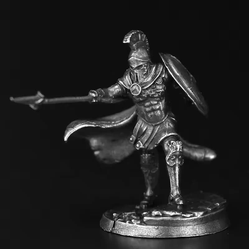 Miniatura Vintage in Metallo di Guerriero Spartano, Modellino di Soldato Greco, Giocattolo per Giochi da Tavolo, Pezzo di Scacchi, Decorazione per Interni Auto, Oggetto da Collezione