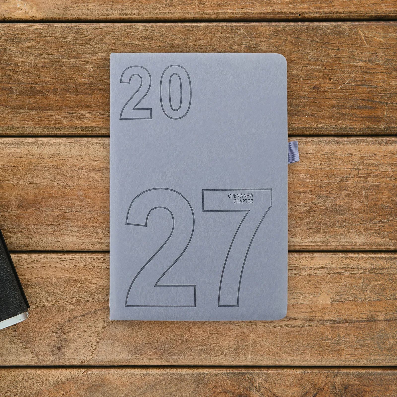 Daily Weekly Planner 2027 A5 Calendar Notebook Blue PU Cover Pen Holder Daily Hourly Schedule Organizer School Office Agenda