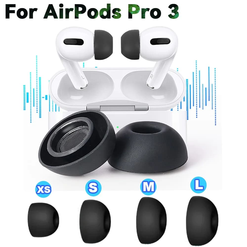 Silicone Ear Tips Earplug with Noise Reduction Hole for AirPods Pro 3 Replacement Eartips Ear Pads Earphone Accessories L/M/S/XS