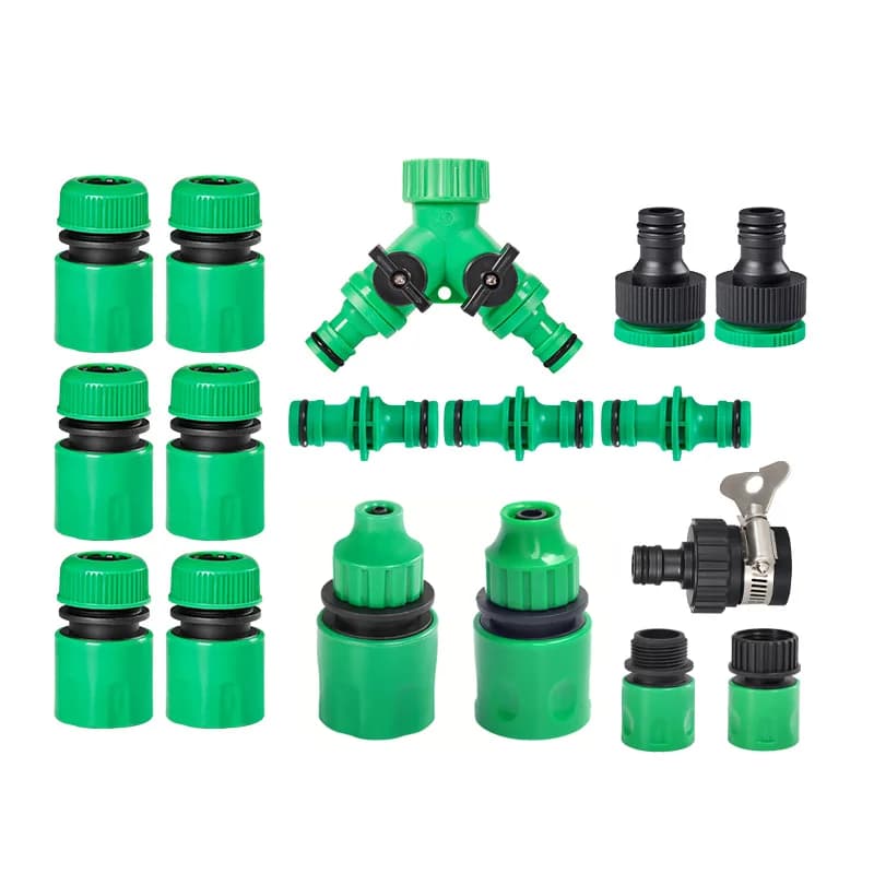 Connettore Rapido per Rubinetto da Giardino 1/2" 3/4" Filettatura Maschio-Femmina, Giunto a Nipplo 1/4" per Riparazione Tubi, Strumenti per Irrigazione e Divisori d'Acqua