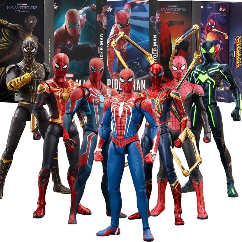 Originale ZD PS4 Spider Man Anime Peter Parker Oro Nero Action Figure Statua Modello Desktop Ornamento Garage Kit Regali di compleanno