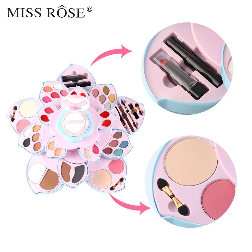 MISS ROSE Pink Air Cushion BB Cream & Multifunctional Makeup Palette Eyeshadow All-in-One Full Facial Cosmetic Sets