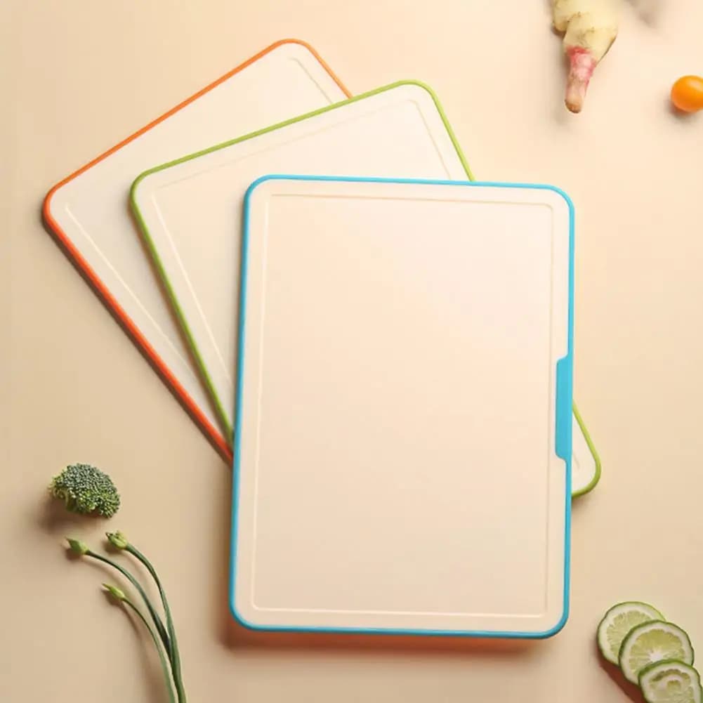 Plastic Cutting Board Set with Stand PP Chopping Boards for Meat Fruit Veggies Non-Slip Dishwasher Safe Space-Saving Kitchen Org