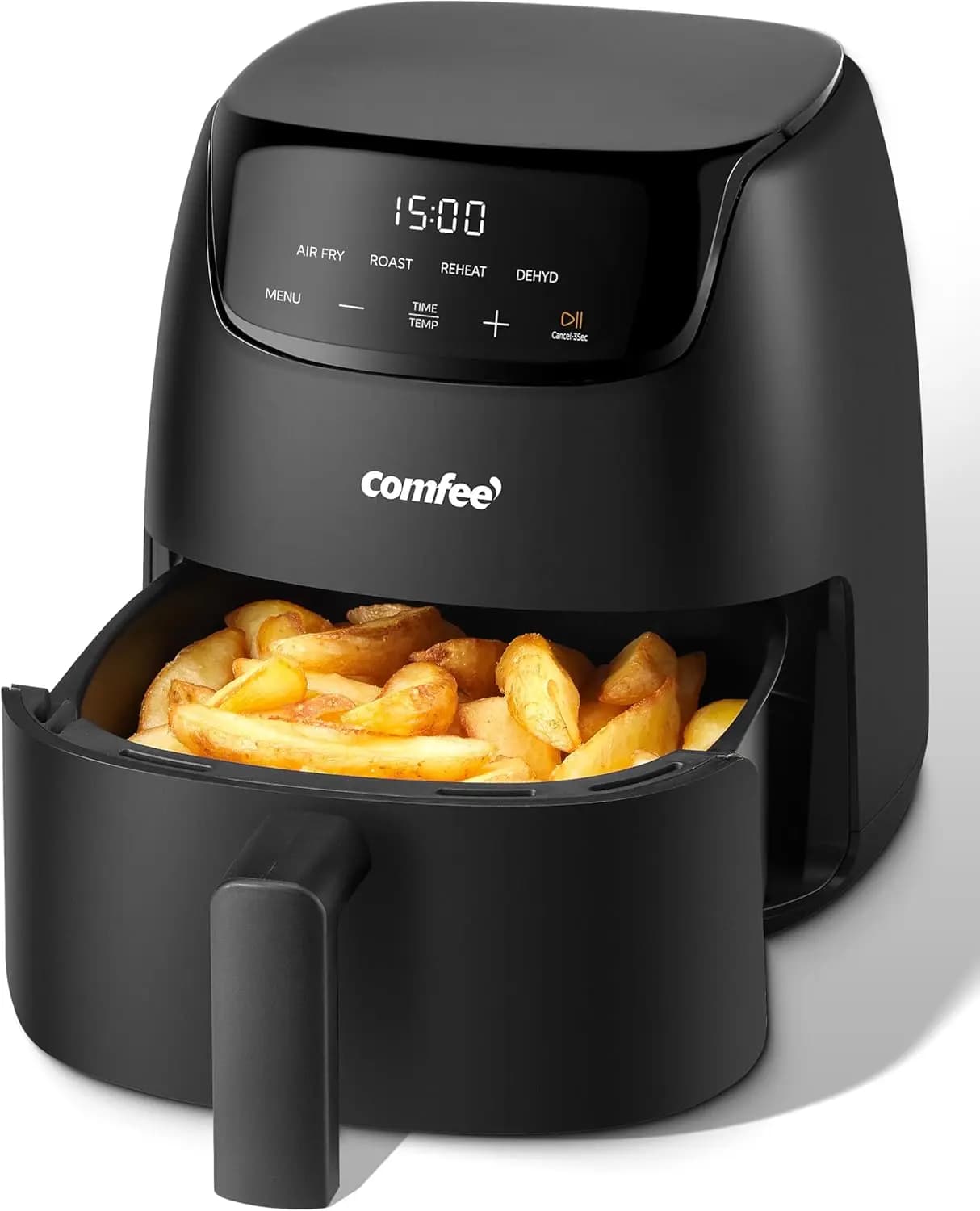 Friggitrice ad aria digitale compatta da un quarto di gallone con touch screen, circolazione dell'aria calda a 360 gradi, cestello in ceramica e 4 programmi di cottura