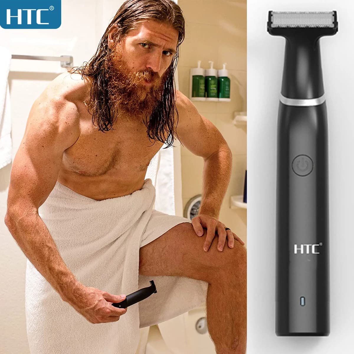 HTC Black Friday Cyber Monday Deals 2022 Face + Body Hybrid Electric Trimmer and Shaver,Body Trimmer For Men Pubic Hair